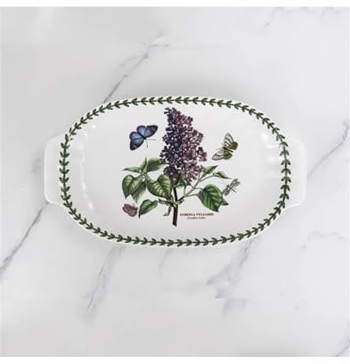 Plates Dinner Set Ceramic Fish Dish - Microwave & Dishwasher Safe (Lilac)