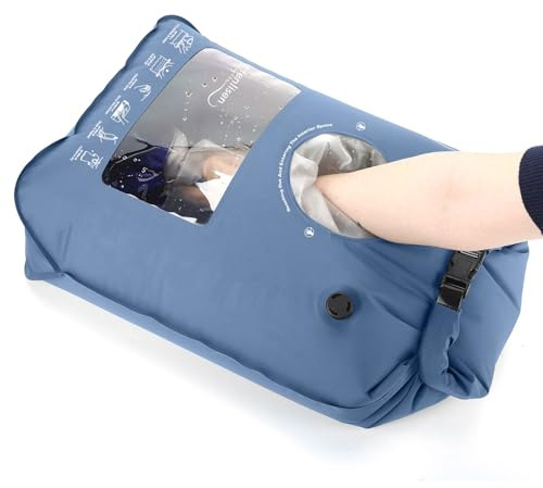 Solución de lavandería para albergues, camping, mochileros, dormitorios, autocaravanas y mini viajes de exploración, lavadora portátil, bolsa de lavado a mano, ropa de bebé, lavadora manual, bolsa