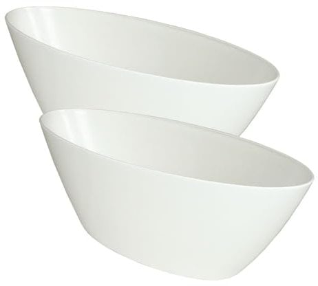 MePla - 2 Stück Orchideen-Schiffchen - wetterfestes Pflanzgefäß - UV-beständiger Blumenkübel - Pflanzschale - Schale - L 40 cm - Weiss