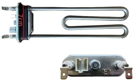 uwobefe Heating Tube 17438100000434, Compatible With Midea Drum Washing Machine 22.5CM 230V 1800W Heater Wire Washer Repair Parts