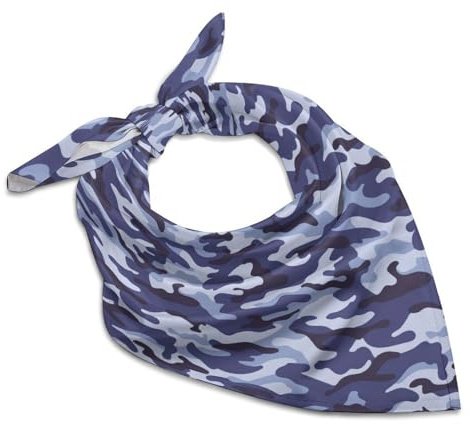 TZTTZT Bandanas für Damen und Herren – Camouflage Blau Seide Bandana Stirnband Taschentücher Gesichtsmaske Schal
