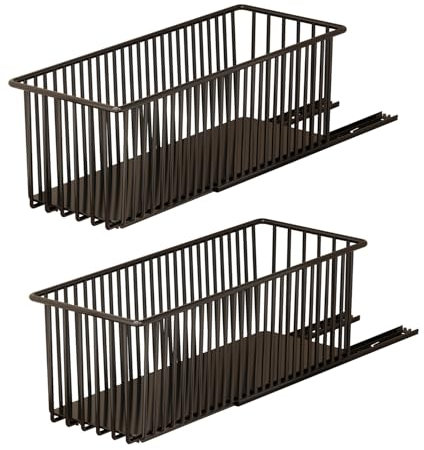 2 StüCk Teleskopschublade, KüChenschublade Regal Ausziehbare KüHlschrank Schublade KüChe Schrankauszug, Teleskop Schubladen SpüLschrank Organizer für SchräNke,15.2 B x 41.2 T x 16.2 H Cm (Schwarz)