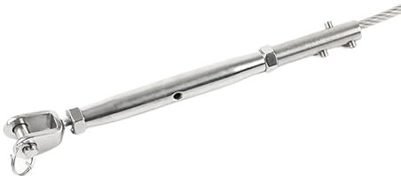 Presillas Cable Acero 1 Uds 1,5/2/3/4/5/6/8mm hilo de acero inoxidable 304 Cable barandilla cuerda horquilla tensor hebilla Terminal montaje Abrazaderas De Cuerda De Cable(4mm)