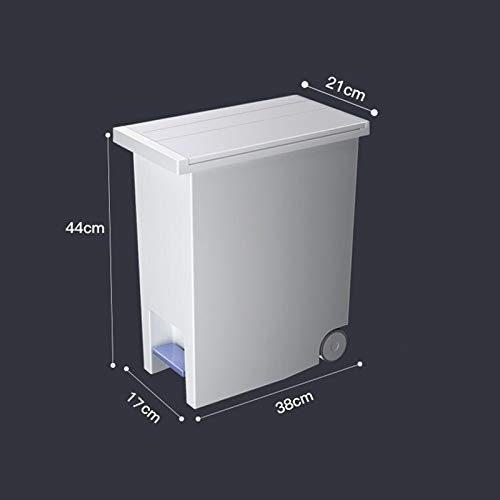 ETZRYSYB Rubbish Bin 20L Kitchen Garbage Trash Can Poubelle With Wheels Strong Plastic Pedal Waste Trash Bin For Toilet Dustbin With Trash Bag Holder