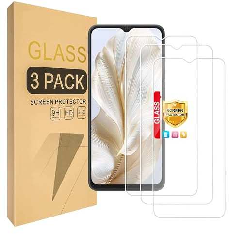 Lucyliy (3 Pièces) Compatible pour Vivo Y21S Protection d'écran en verre trempé,Étui convivial [9 H dureté] [HD anti-griffures]