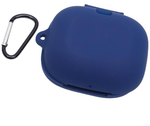 Custodia in silicone resistente agli urti per auricolari Beats Powerbeats Pro 2 con moschettone per un fissaggio sicuro (blu)