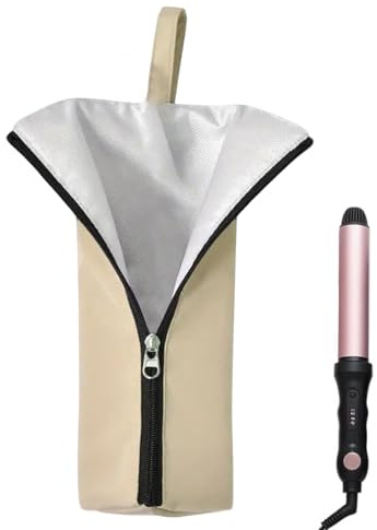 Generico Reisetasche für Lockenstab, hitzebeständige Abdeckung für Glätteisen – wasserdichte Hülle für das Styling zu Hause, Reisen, Salon, Bad
