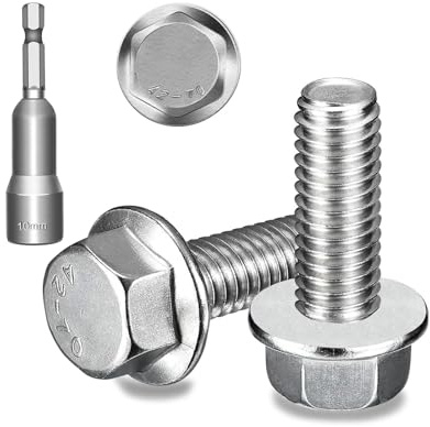 Ezitruz Viti a flangia esagonale, M6 x 16 mm, DIN 6921, in acciaio inox A2 V2A, con flangia, per mobili, edilizia, ingegneria