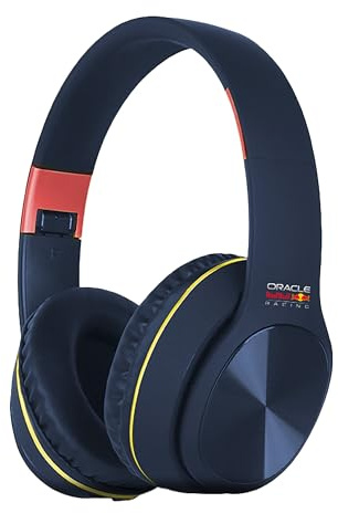 Red Bull Racing - Auriculares Bluetooth RB-HP160 con Controlador de 40 mm, batería de 18 Horas, USB-C, Tarjeta TF y línea de Entrada, Plegable, inalámbricos, con micrófono para música, Juegos, Viajes