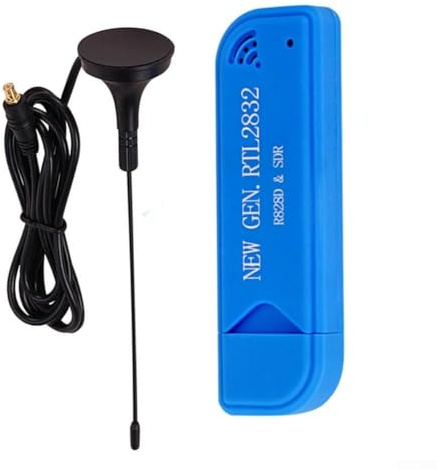 RTL-SDR-Empfänger, USB 2.0 digitaler TV-Tuner-Dongle mit RTL2832 ADC-Chip, 0,5 ppm, TCXO MCX-Anschluss für Software definiertes Radio (Host + Antenne)