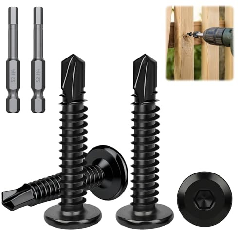 NINGYER 60 Pezzi Viti Inox Autoforanti per Metallo, M5.5 x 35 mm Viti Autofilettanti Nere in Acciaio Inox con 2 Punte per Chiave a Brugola, Viti Autofilettanti per Acciaio, Alluminio, Legno
