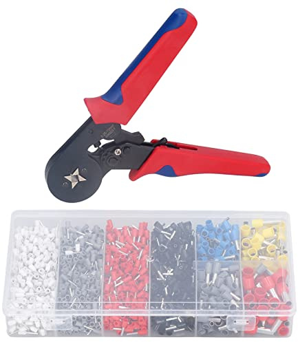 Spacnana Kit d'outils de Sertissage de Virole, Poignée Ergonomique, Pince à Sertir Auto-ajustable, Plage de Sertissage 0,25-10 Mm2 pour le Câblage Automobile et Domestique