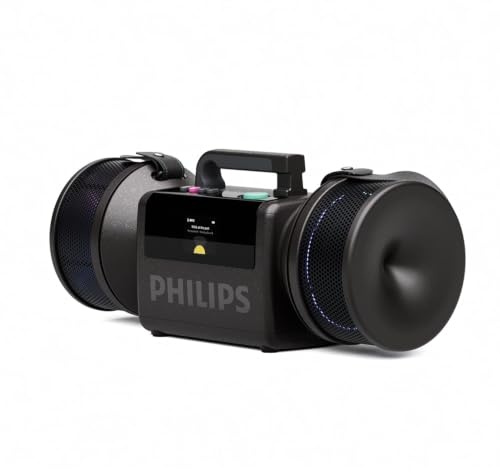 PHILIPS The Tube Wireless Speaker TAMS80B - 280W max, Bluetooth 6.0, IP67 waterproof, 24h battery, stereo sound, Auracast, USB-C, LED lights, Black