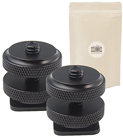 2x Adattatore da slitta flash a vite ¼ di pollice con dado - permette l'installazione del braccio magico - Adaptout marca francese