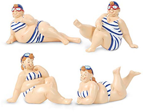 Signes Grimalt Art Deco Home - Dekofigur BADENIXE x 4 Modelle, Kunstharz, 10 cm - 10979SG