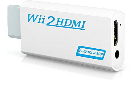 GANA Adaptateur Wii vers HDMI, Wii vers HDMI Convertisseur connecteur avec 1080p/720p Sortie Vidéo et Audio de 3,5 mm – Prise en Charge Tous Les Modes d'affichage Wii (Blanc)