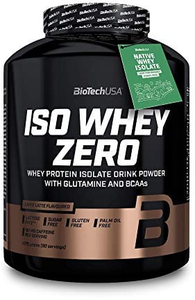 BioTechUSA Iso Whey Zero | Premium Whey Protein Isolate | Grass-Fed | Enzyme-Free | Sugar- and Gluten-free, 2.27 kg, Caffé Latte
