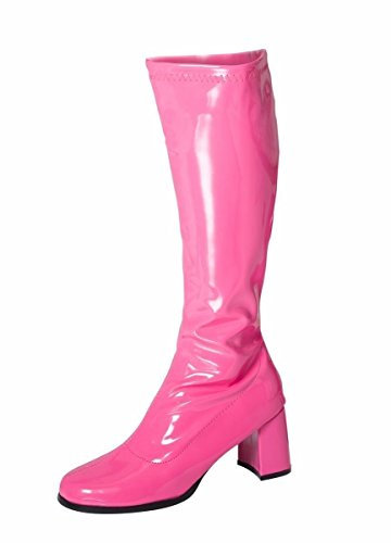 Women's Ladies Fancy Dress 1960's & 70's Knee High Go Go Retro Boots Size UK 3-12 (UK 10, Fuchsia)