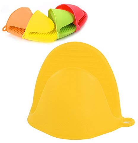 Silicone Pinch Mitts, Oven Mittens Slip Resistant Heat Resistant Anti-scald Gloves Insulation Microwave Gloves Cooking Baking Kitchen Accessories (Yellow)