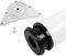 Tischbein 80mm Durchmesser Höhe 710mm in Weiss aus Metall Tischfuss Möbelfuss