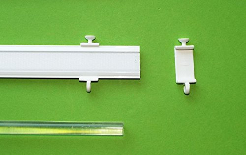 Profi Paneelwagen Aluminium - in verschiedenen Längen - Silber oder weiß für Schiebegardine - Fast überall passend (80 cm, Weiß)