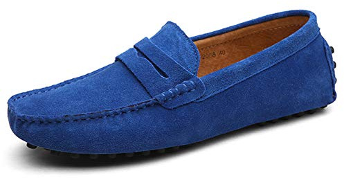 Men Loafers Minimalist Shoes Blue Oxfords Wide Fit Smart Sneaker Comfortable Slip On Walking Shoes Royal Blue 11 UK