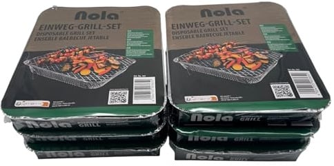 KM Firemaker – 6 barbecue usa e getta con 450 g di carbone e carta accendifuoco – Pronti all’uso per picnic, campeggio, festival e grigliate all’aperto – Compatti e leggeri – Art. 365