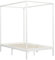 vidaXL Kiefernholz Massiv Himmelbett Bett Bettgestell Doppelbett Holzbett Bettrahmen Lattenrost Massivholzbett Schlafzimmerbett Weiß 140x200cm