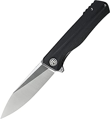 Petrified fish PF818 Klappmesser, 3.54 D2 Satin Klinge G10 Griff, Mit Kugellager EDC Taschenmesser (Black Satin)