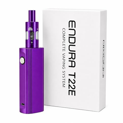 INNOKIN Endura T22E Vape Starter Kit [Violet] | 2000mAh Built-in Battery, 14W Fixed Output Box Mod Style E-Cigarette with 2mL Prism T22E Top-Fill Tank, No Nicotine
