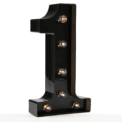 OYCBUZO Light Up Black Alphabet Marquee Number Sign LED Marquee Number Lights Sign for Night Light Home Bar Christmas Lamp Birthday Party Wedding Decoration 1