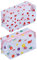 Jinlaili 2 Packung Kulturbeutel Klare PVC mit Reißverschluss, Kulturbeutel Tragen Grosse Kapazität, Make-up-Taschen für Frauen und Mädchen, Reise-Kosmetiktasche, Niedlicher Druck, Aufbewahrungstasche