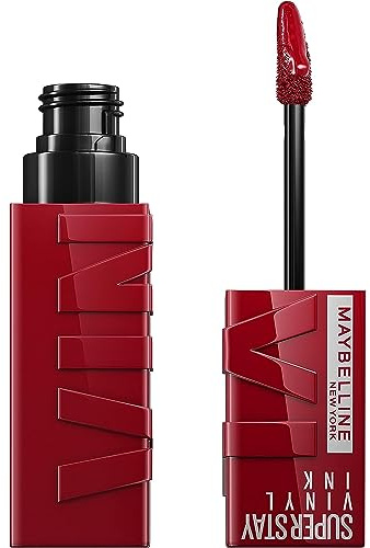 Maybelline Super Stay Vinyl Ink Longwear No-Budge Liquid Lipcolor Makeup, Highly Pigmented Color and Instant Shine, Lippy, Cranberry Red Lipstick, 0.14 fl oz, 1 Count