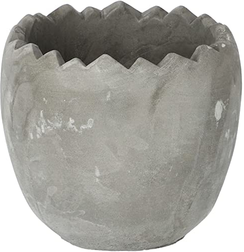 KOTARBAU® Maceta de cerámica esmaltada, Ø 12 cm, Tiesto Decorativo para Flores y Plantas, Macetero Redondo, Minimalista, Gris, Forma de una cáscara de Huevo, Decoración de Pascua