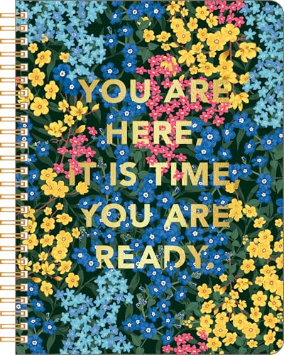 Compendium Spiral Notebook - You are here, it is time, you are ready. — A Designer Spiral Notebook with 192 Lined Pages, College Ruled, 7.5”W x 9.25”H