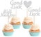 SYKYCTCY 24 Pack We Will Miss You Cupcake Toppers Glitter Red Love Heart Good Luck Cupcake Picks Retirement Theme Going Away Party Cake Decorations Silver