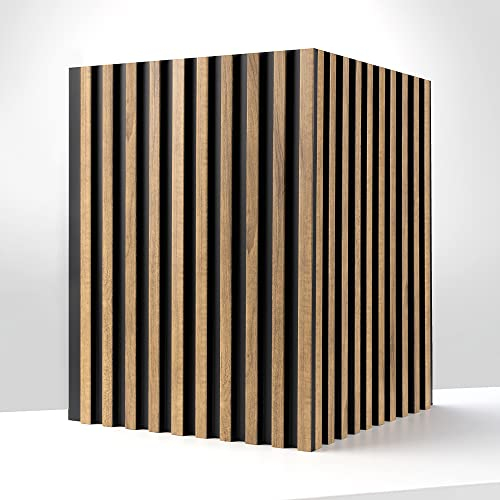 HaakDesign 3D Wandpaneele Lamellenwand Pluto in Holz Optik Akustikpaneel zur Wandverkleidung leichtes Polystyrol Decor
