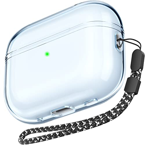 AHASTYLE Transparent Hülle für Airpods Pro 2 Schutzhülle und Haut Case für AirPods Pro [Unterstützung USB-C] [Kabelloses Laden] Kompatibel mit Airpods Pro 2. Generation (Blau)