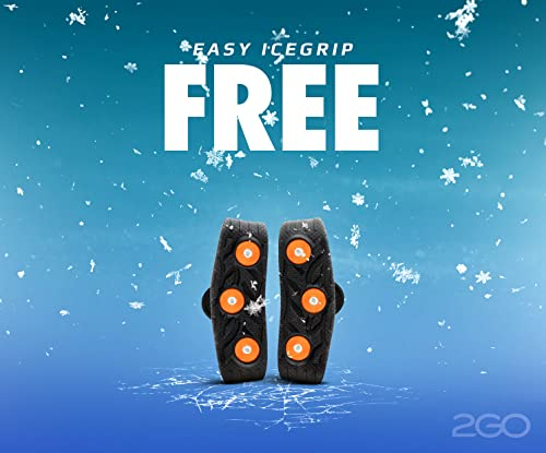 2GO Easy Icegrip Free Vorfußspikes mit Etui, Anti-Rutsch Schuhspikes, Schuhkrallen, Steigeisen, Schnee Spikes, Schneeketten für Schuhe, optimaler Halt auf EIS & Schnee, Gr. S/M