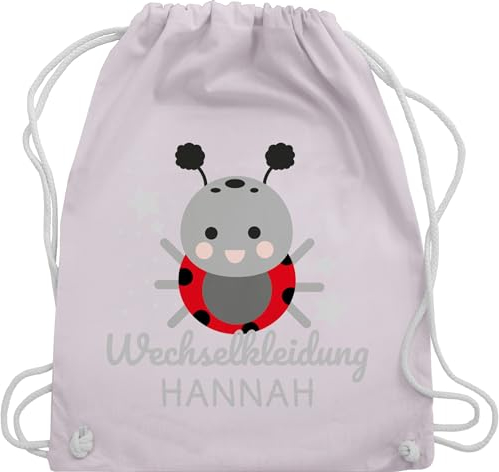 Turnbeutel Rucksack - Kita Beutel Wechselsachen Mädchen - Wechselkleidung Marienkäfer - Unisize - Pastell Rosa - stoffbeutel wechselklamotten kindergarten wechselbeutel personalisierte