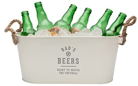 Personalised Metal Ice Bucket for Football Lovers - Metal Ice Bucket Large - Father’s day or Birthday Gift for Him - Football Beer Cooler - Home Bar Gifts