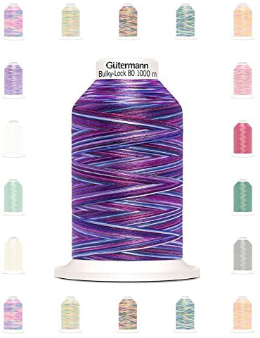 Nähmit - Gütermann Bulky Lock 80 Bauschgarn Farbverlaufsgarn 1000m Rolle Overlockgarn (33-9944)