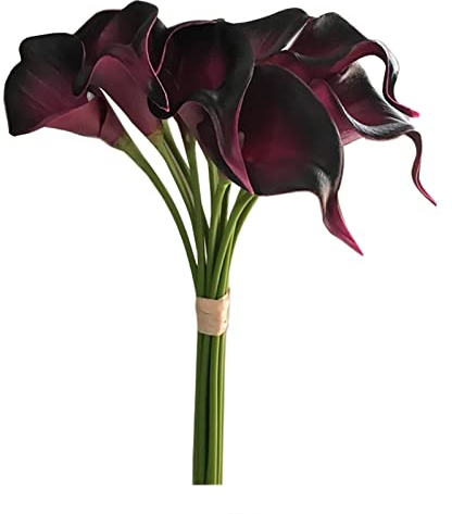 Calla Lily 20 Stück Kunstblumen Calla Lataex Blumensträuße Wahre Berührung künstliche Seidenblume für Hochzeit Party Blumengesteck Home Küche Dekoration