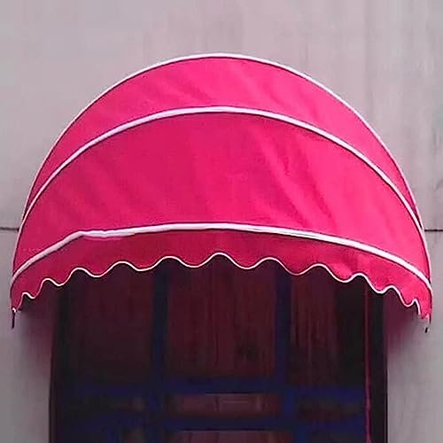 Leinwand Kuppel Markise Fenster Markise Tür überdachung Faltbar Aluminium Rahmen Uv & Wasser-beständig Stoff Für Wohn Und Werbung(Size:145cm,Color:Rosa)