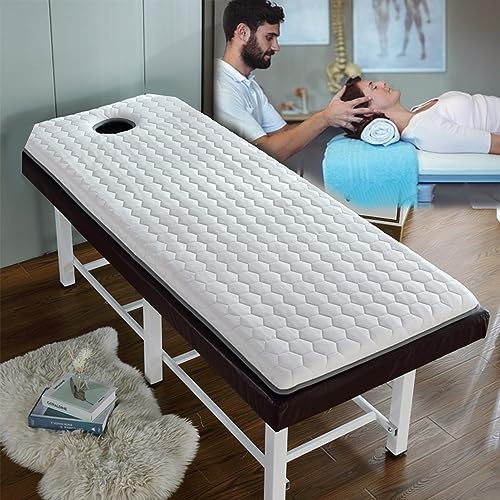LXJDDLD Schönheitssalon-Bettmatratze Mit Atemloch,Massagetisch Lash Bett Matratzenauflage Memory Foam,Trapezförmige Hauptbadekurort-Bett-Matratzen-Auflage,Ohne Bett,Weiß,60x190cm 6cm