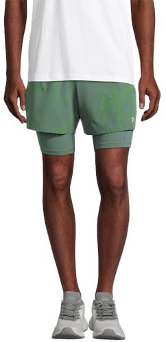 FILA Herren Trainingshose Roanoke Running Shorts AOP, Farbe:Grün, Artikel:-63073 Jasmine Green Mars AOP, Größe:M