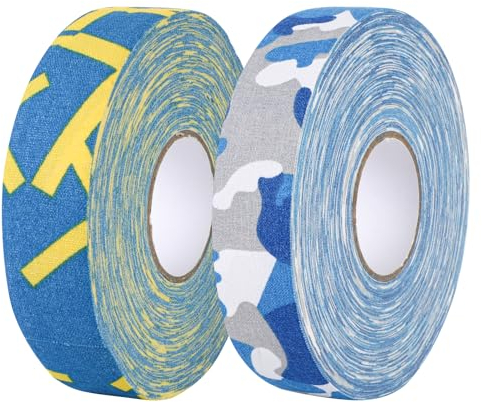Jupsk 2 Pack Hockey Stick Tape, Self-Adhesive Hockey Grip Tape Non-Slip Protection Tape Cloth Hockey Tape Protective Tape For Sports
