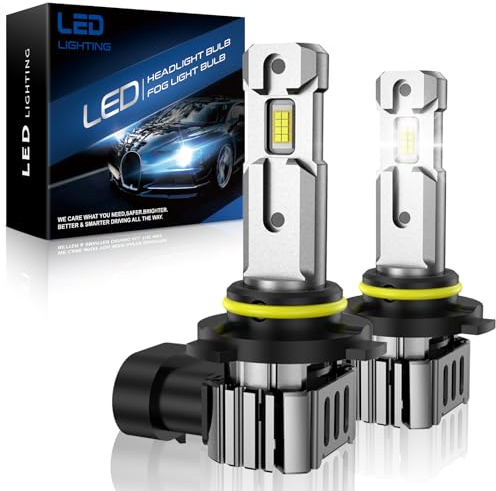 SHINYY Bombillas HB3 9005 LED Faros con Ventilador, 2026 22000LM CANBUS Sin Errores 6500K Blanco Lámparas LED HB3 Luz de Cruce Carretera Antiniebla para Coches, Reemplaza Halógenas y Xenón, 2PCS