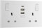 BG Electrical Double Switched Power Wall Plug Socket with Two Type A and Single Type C USB Charging Ports, Square Edge, Nexus 900 Series, White Moulded, 13A, 15W, 922UAAC15