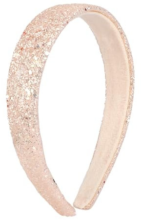 Aprince Cerchietti per capelli glitterati per ragazze, in oro rosa, graziosi, scintillanti, larghi, antiscivolo, con paillettes, accessori per capelli per ragazze, bambini, donne